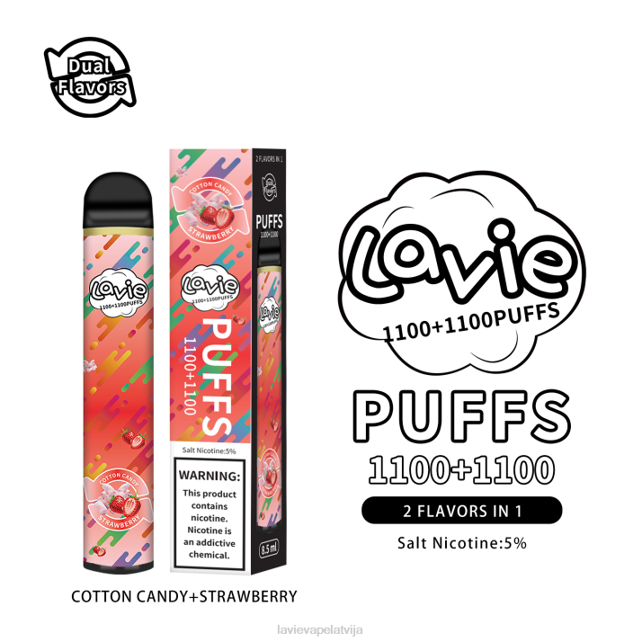 LAVIE BAR Switch 2200 uzpūtienu vati/zemenes 42L4293 - Lavie Vape Riga