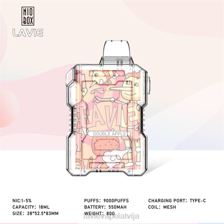 LAVIE NIO BOX 9000 uzpūtienu dubultais ābols 42L4195 - Lavie E Cigarette