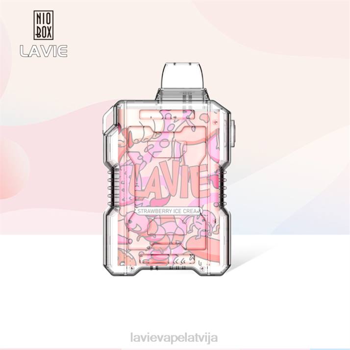 LAVIE NIO BOX 9000 uzpūtienu zemeņu saldējums 42L4196 - Lavie Vape Price