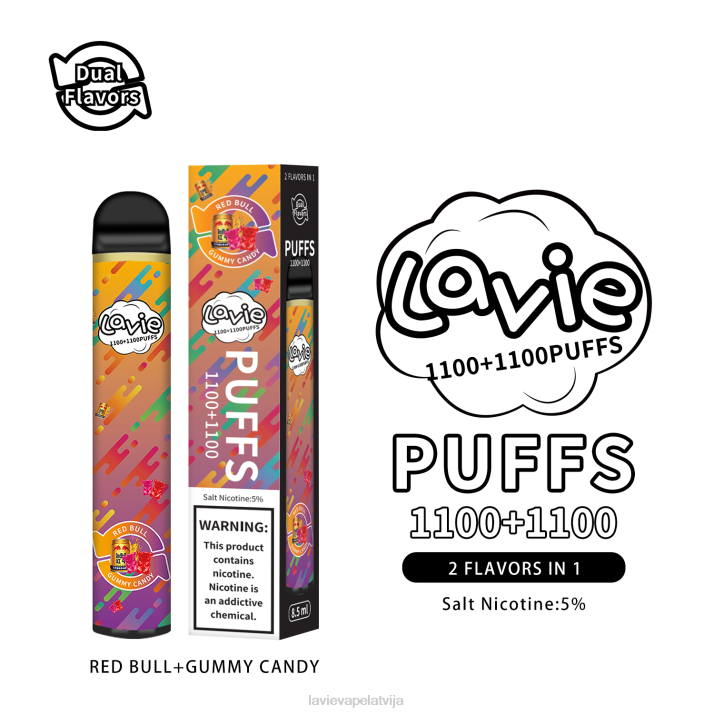 LAVIE BAR Switch 2200 uzpūtienu red bull/sveķains konfektes 42L4299 - Lavie Puff